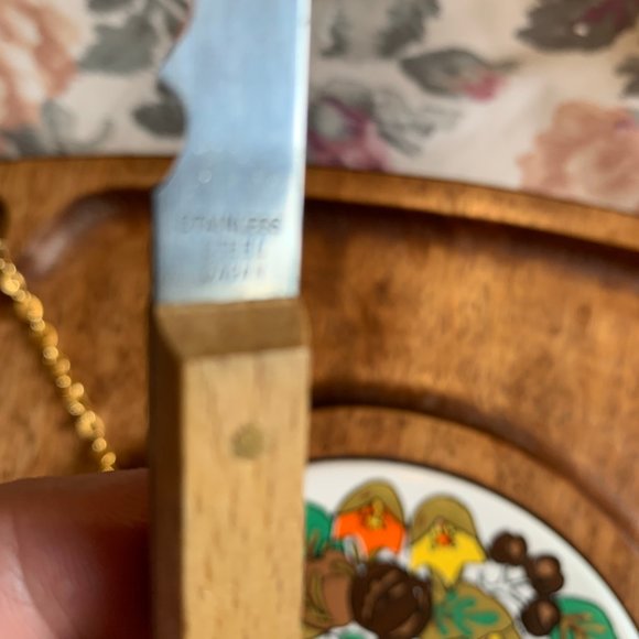 Gail Craft Wood & Ceramic Tile Cheese Board Tray With Knife - Picture 3 of 4